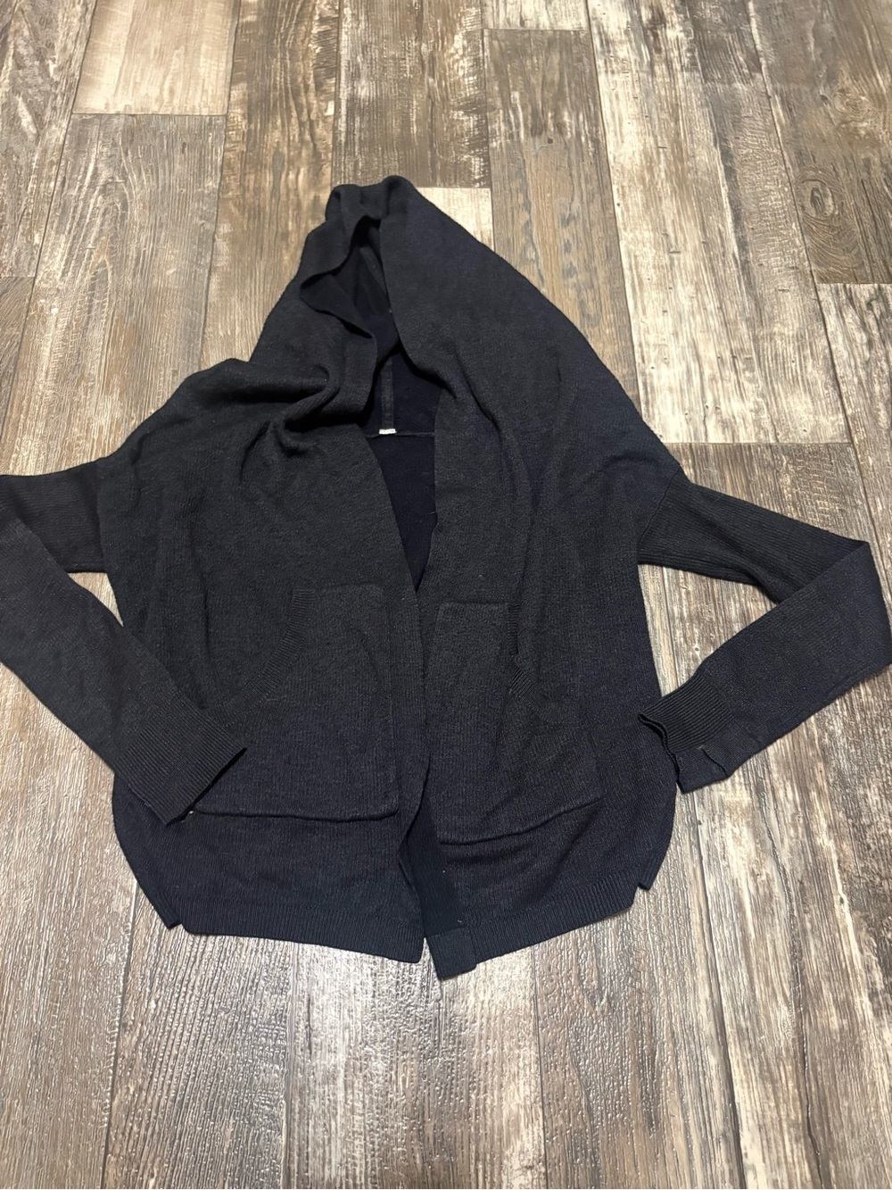 lululemon athletica Black Hooded Open-Front Cardigan